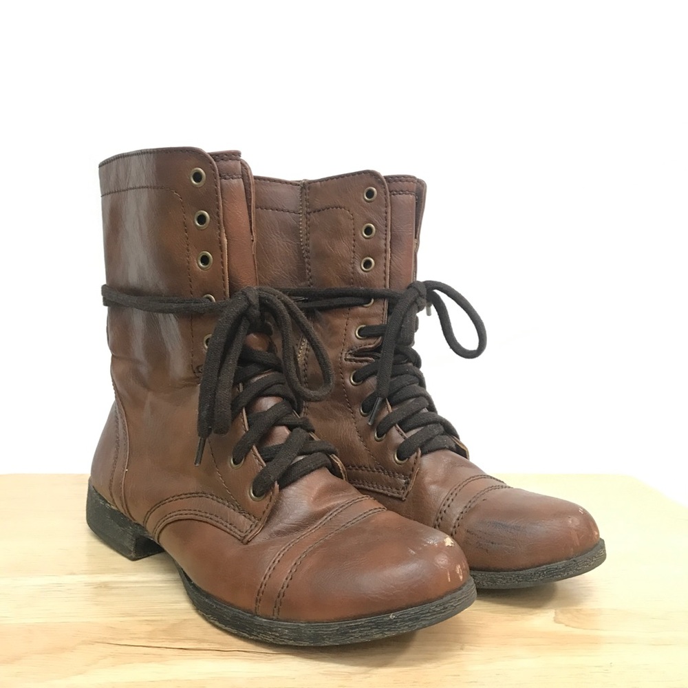 Madden Girl Brown Combat Boots